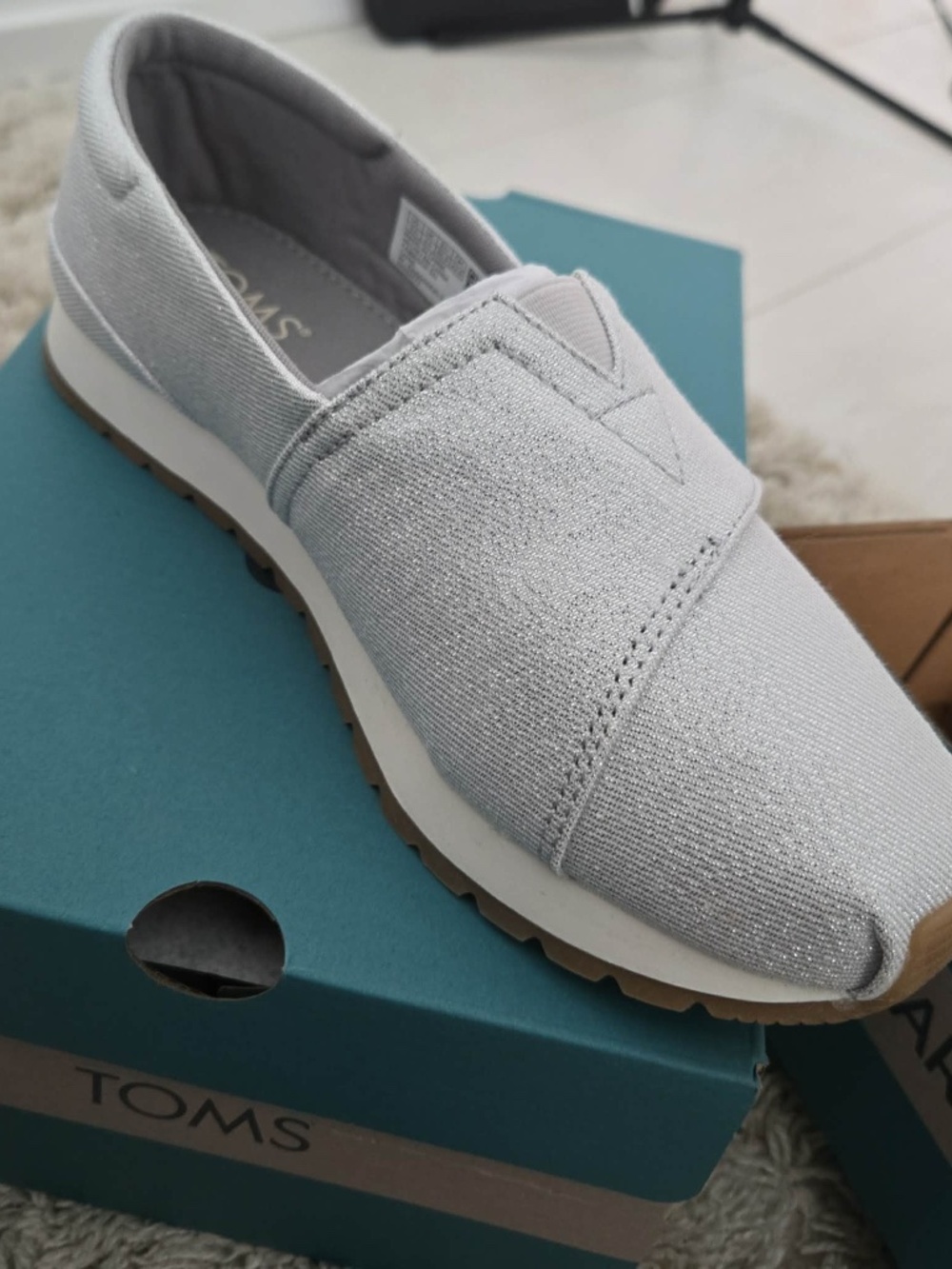 TOMS Silver Metallic shoes